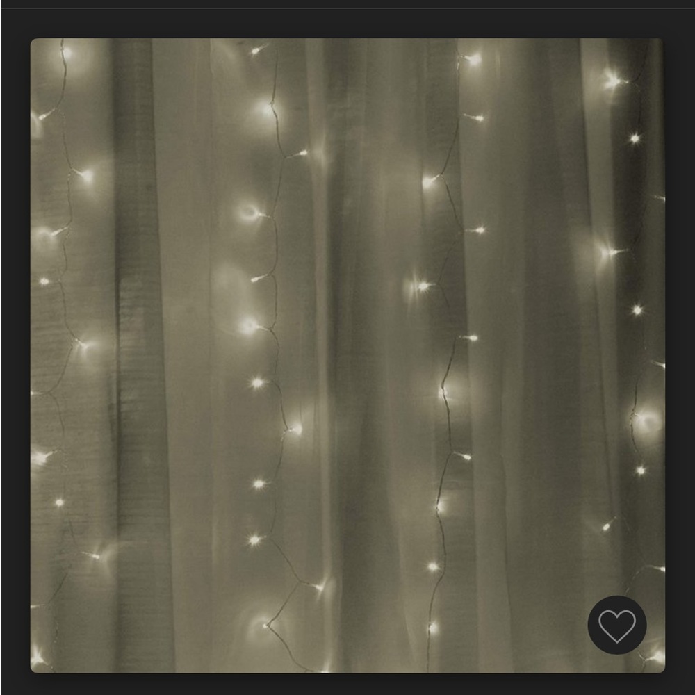 NIB warm white 300 LED lights with sheer curtain panels